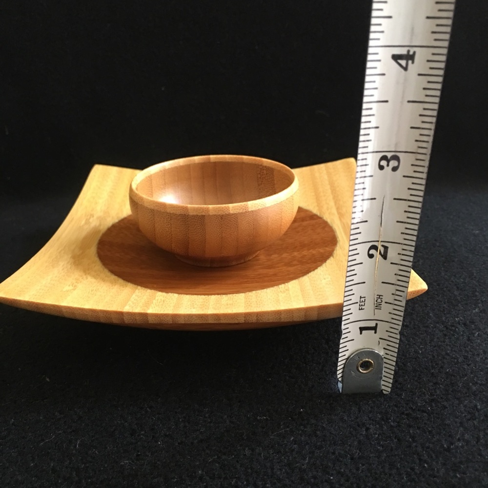 Mid Century Modern Handmade Wood Bowl & Plate - Picture 6 of 7